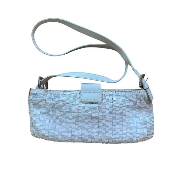 Fendi Textured White Crossbody Bag - Picture 2 of 6